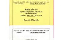 Màu sắc phiếu bầu cử đại biểu Quốc hội khóa XVI và đại biểu Hội đồng nhân dân các cấp, nhiệm kỳ 2026-2031 trên địa bàn tỉnh Lâm Đồng