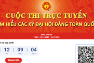 CUỘC THI TRỰC TUYẾN TÌM HIỂU CÁC KỲ ĐẠI HỘI ĐẢNG TOÀN QUỐC